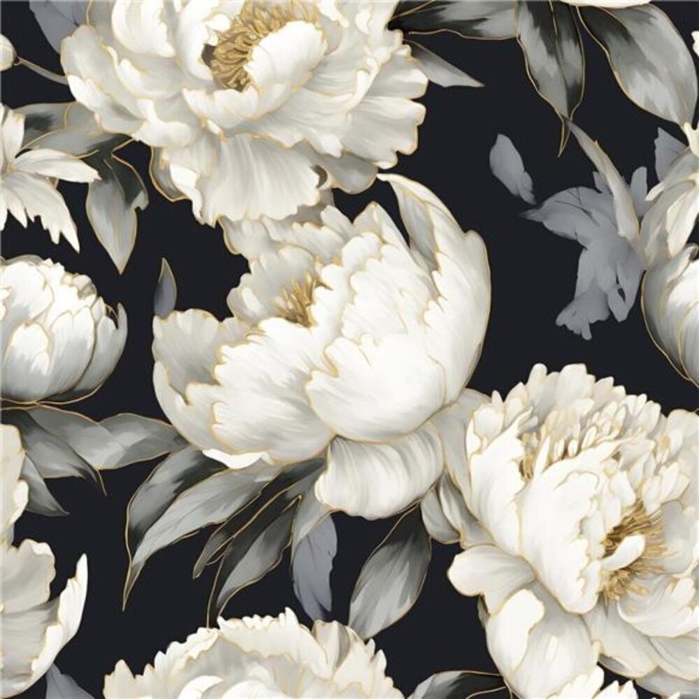 Boho Black Floral Peel & Stick Wallpaper Roll 17.5x393